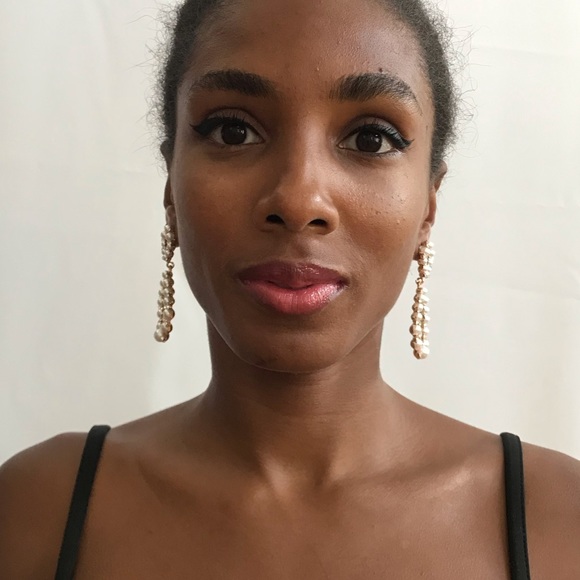 Pearl and Crystal Teardrop Statement Earrings - Picture 12 of 15